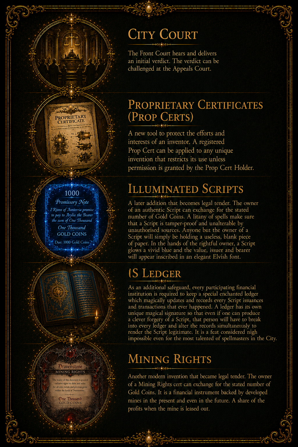 Legal and Financial System codex page