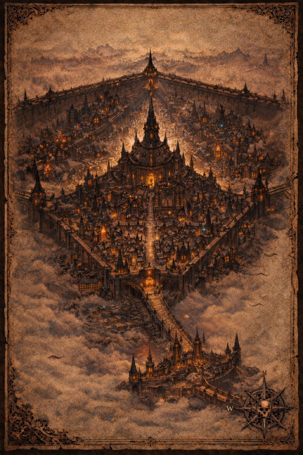 Illustrated map of the Pentagon District